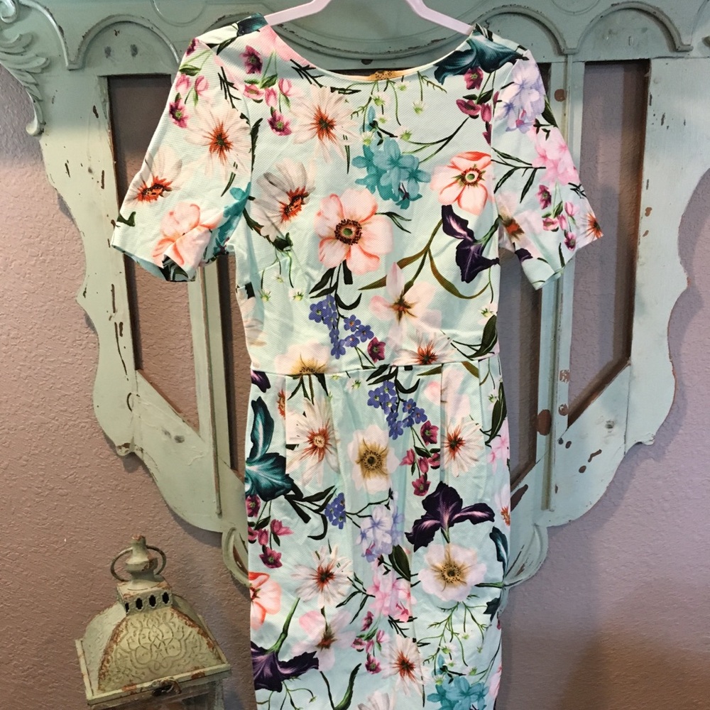 Floral Pencil Dress with Pockets